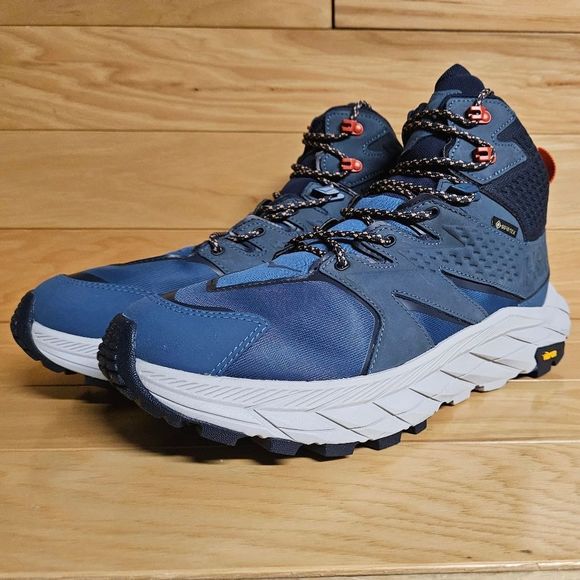 Hoka One One Anacapa Mid GTX Size 10 Blue Gore-Tex Vibram Hiking Boot Shoe - Picture 5 of 11